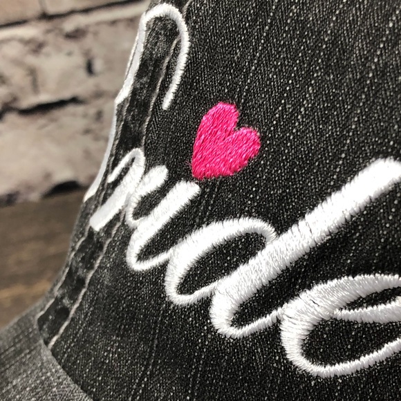 "Bride" Embroidered & Distressed Trucker Cap - Picture 3 of 7